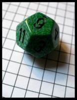 Dice : Dice - 12D - Blue and Green Speckle With Black Numerals
